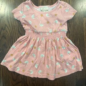 Matilda Jane Pink Dress with Swan and Floral Print